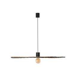 FARO - Luminaria colgante COSTAS pantalla rattan E27 ø1000x20xø1000 negro