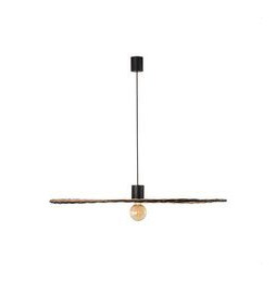 FARO - Luminaria colgante COSTAS pantalla rattan E27 ø1000x20xø1000 negro