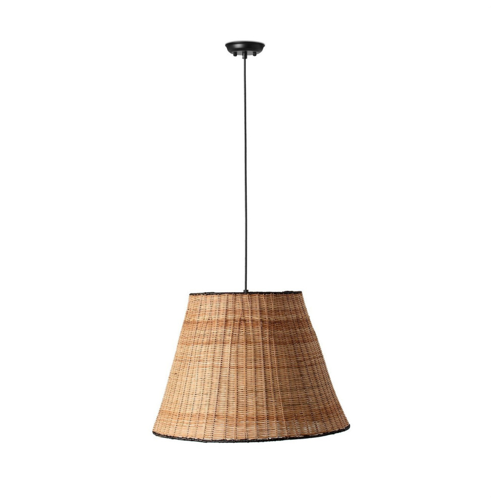 FARO - Luminaria colgante SUMBA pantalla rattan E27 ø560x360xø315 negro