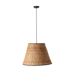 FARO - Luminaria colgante SUMBA pantalla rattan E27 ø560x360xø315 negro