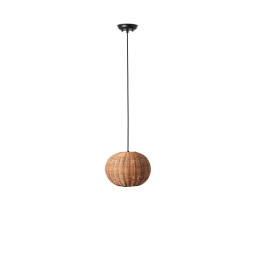 FARO - Luminaria colgante HAKA pantalla rattan E27 ø250x190 negro