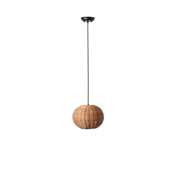 FARO - Luminaria colgante HAKA pantalla rattan E27 ø250x190 negro