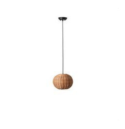 FARO - Luminaria colgante HAKA pantalla rattan E27 ø250x190 negro