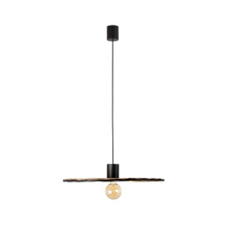 FARO - Luminaria colgante COSTAS pantalla rattan E27 ø600x20xø600 negro