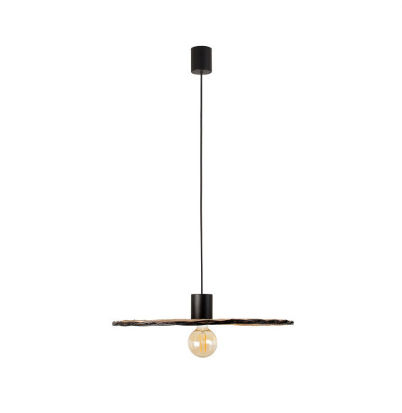 FARO - Luminaria colgante COSTAS pantalla rattan E27 ø600x20xø600 negro