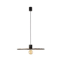 FARO - Luminaria colgante COSTAS pantalla rattan E27 ø600x20xø600 negro