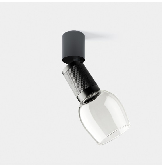 LedsC4 - Proyector Iris Spotlight superficie grande Glass 6.3 4000K CRI 90 17° ON-OFF oro/oro/transparente 440lm