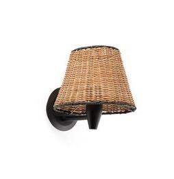 FARO - Aplique SUMBA pantalla rattan E27 ø210x160xø120 negro