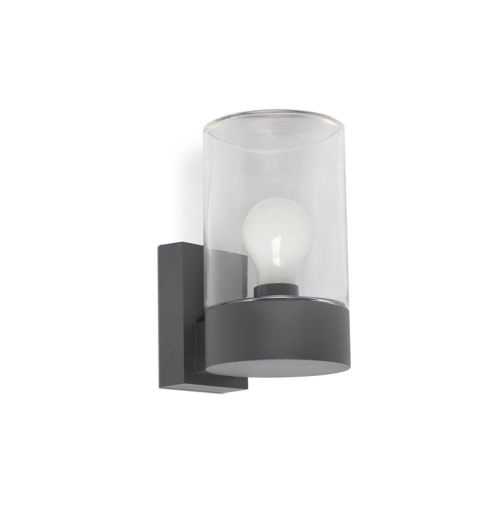 FARO - Aplique KILA E27 gris oscuro cristal transparente