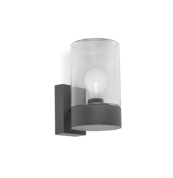 FARO - Aplique KILA E27 gris oscuro cristal transparente