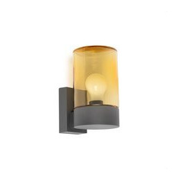 FARO - Aplique KILA E27 gris oscuro cristal ámbar