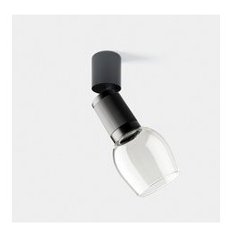LedsC4 - Proyector Iris Spotlight superficie grande Glass 18.1 4000K CRI 90 22.2° ON-OFF gris/gris/transparente 1232lm