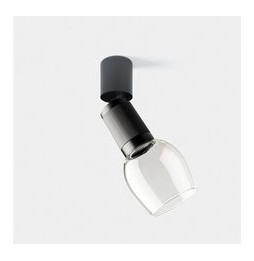 LedsC4 - Proyector Iris Spotlight superficie grande Glass 12.5 3000K CRI 90 17.8° DALI-2 gris/gris/transparente 952lm