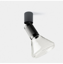 LedsC4 - Proyector Iris Spotlight superficie grande Cone 6.3 3000K CRI 90 44.3° ON-OFF gris/gris/transparente 660lm