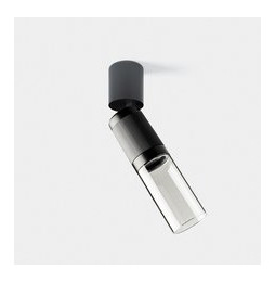LedsC4 - Proyector Iris Spotlight superficie grande Pipe 12.5 4000K CRI 90 41.3° DALI-2 gris/gris/transparente 1023lm