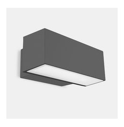 LedsC4 - Aplique IP66 Afrodita Emergency LED 19W blanco cálido 3000K ON-OFF gris urbano 1670lm 1H permanente