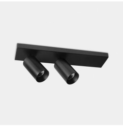 LedsC4 - Proyector Atom superficie doble 52 38.1 blanco cálido 3000K CRI 90 35º ON-OFF negro 3676lm