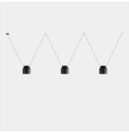 LedsC4 - Luminaria colgante Attic 3 cuerpos hexagonal Shape 1200mm Side E27 45 negro 3255lm