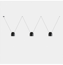 LedsC4 - Luminaria colgante Attic 3 cuerpos hexagonal Shape 1200mm Side E27 45 negro 3255lm