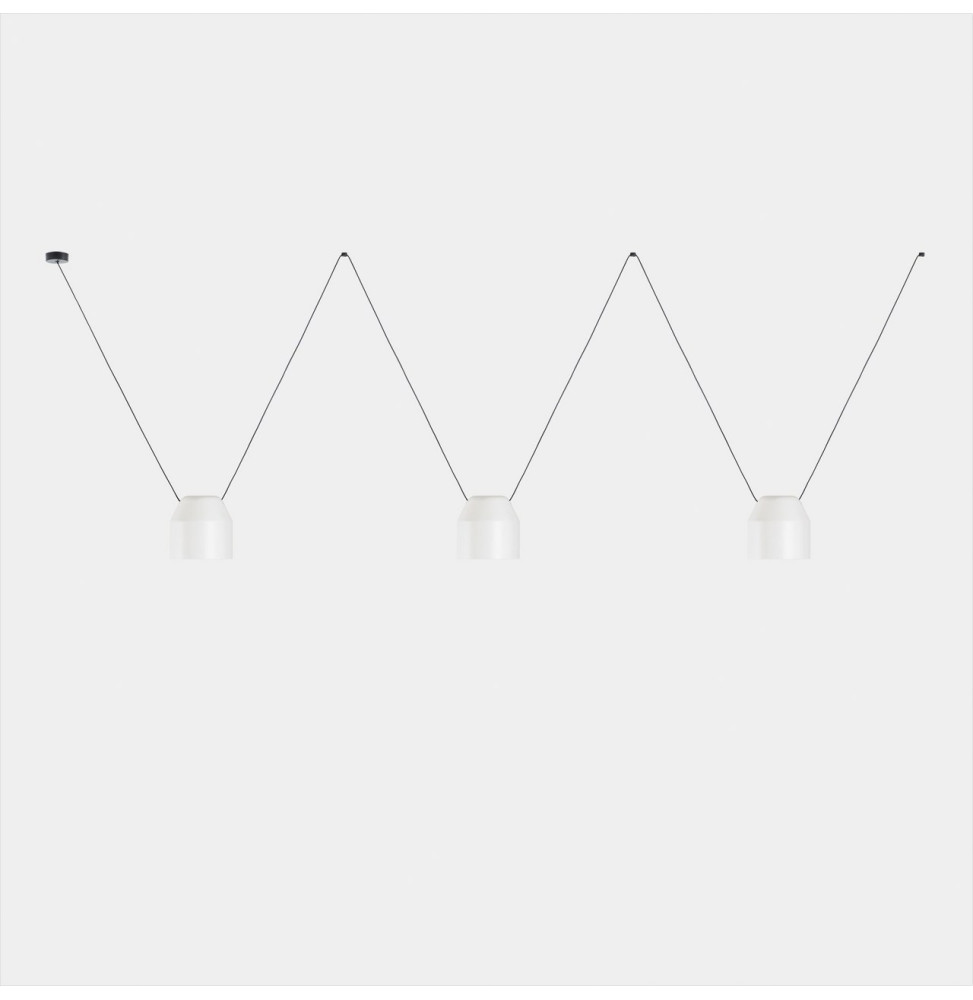 LedsC4 - Luminaria colgante Attic 3 cuerpos hexagonal Shape 2200mm Side E27 45 blanco 3255lm