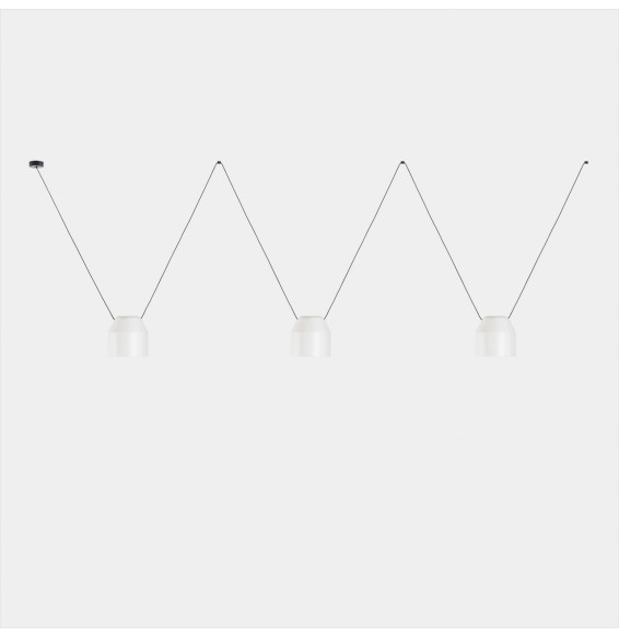 LedsC4 - Luminaria colgante Attic 3 cuerpos hexagonal Shape 2200mm Side E27 45 blanco 3255lm