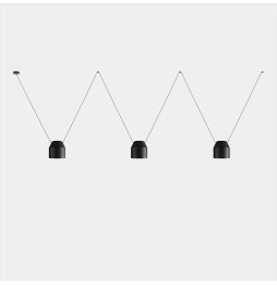 LedsC4 - Luminaria colgante Attic 3 cuerpos hexagonal Shape 2200mm Side E27 45 negro 3255lm
