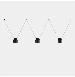 LedsC4 - Luminaria colgante Attic 3 cuerpos hexagonal Shape 2200mm Side E27 45 negro 3255lm