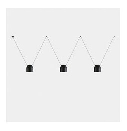 LedsC4 - Luminaria colgante Attic 3 cuerpos hexagonal Shape 2200mm Side E27 45 negro 3255lm