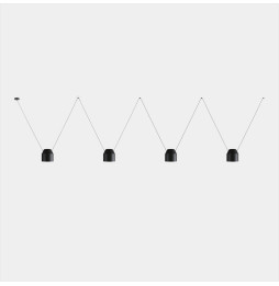 LedsC4 - Luminaria colgante Attic 4 cuerpos hexagonal Shape 1200mm Side E27 60 negro 4340lm