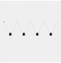 LedsC4 - Luminaria colgante Attic 4 cuerpos hexagonal Shape 1200mm Side E27 60 negro 4340lm