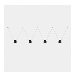 LedsC4 - Luminaria colgante Attic 4 cuerpos hexagonal Shape 2200mm Side E27 60 negro 4340lm