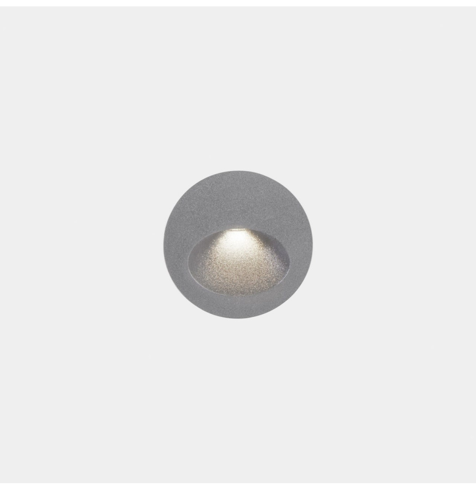 LedsC4 - Empotrable de pared IP66 Bat redonda oval LED 2.2 blanco cálido 3000K gris 77lm