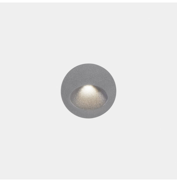 LedsC4 - Empotrable de pared IP66 Bat redonda oval LED 2.2 blanco cálido 3000K gris 77lm