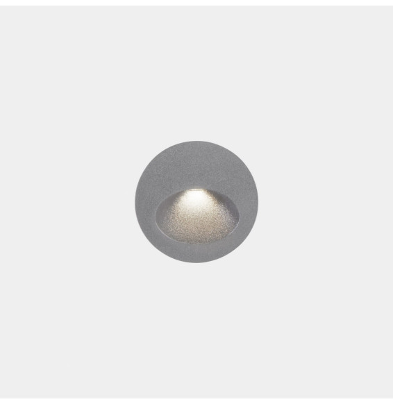 LedsC4 - Empotrable de pared IP66 Bat redonda oval LED 3 3000K ON-OFF gris 77lm