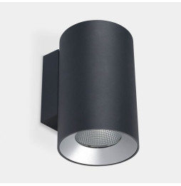LedsC4 - Aplique IP66 Cosmos doble emisión ø144 LED 35 blanco cálido 2700K DALI-2 gris urbano 3434lm