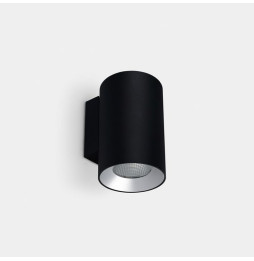 LedsC4 - Aplique IP66 Cosmos doble emisión ø85mm LED 11.8 blanco cálido 2700K ON-OFF negro 1115lm