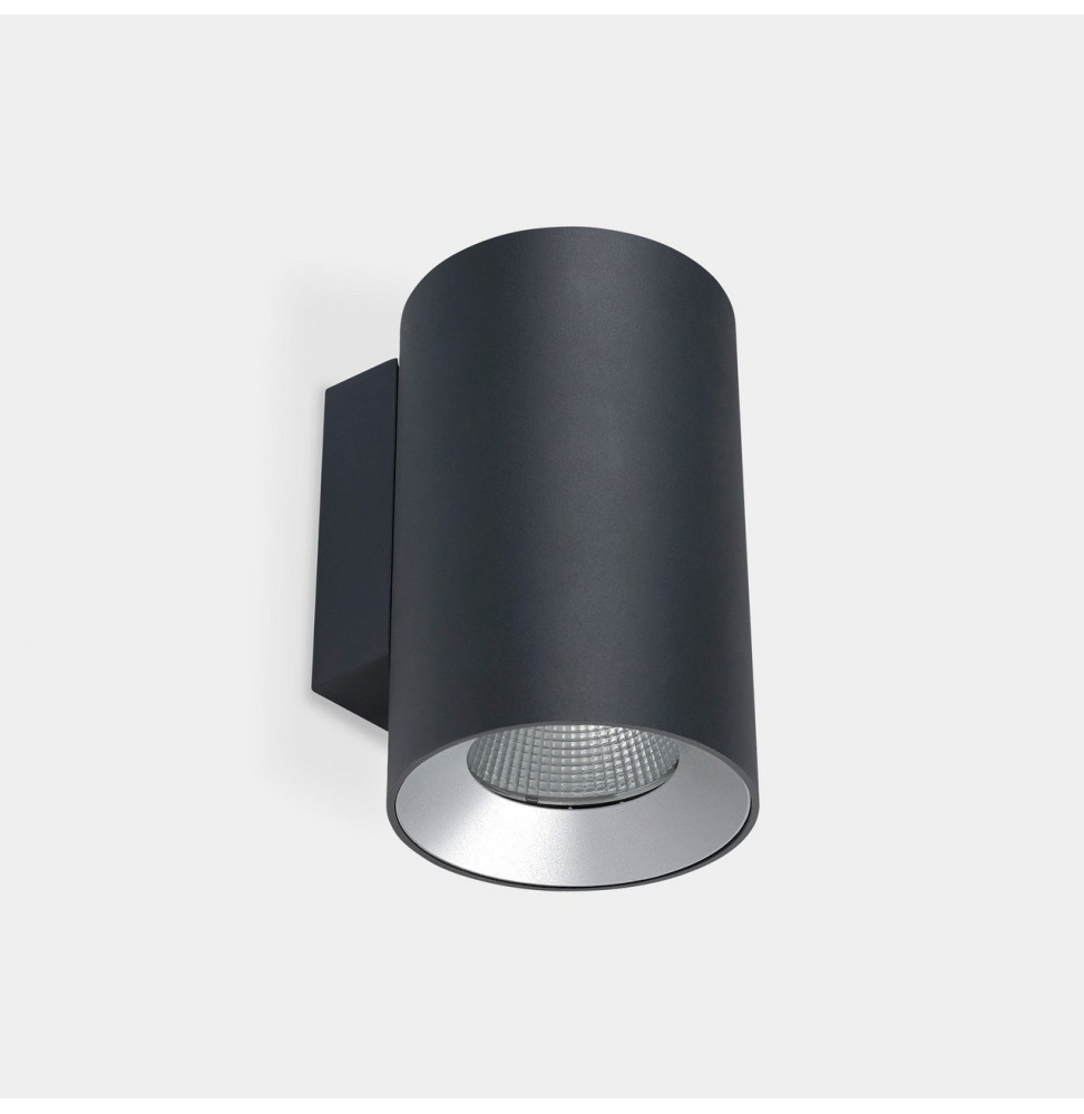 LedsC4 - Aplique IP66 Cosmos simple emisión ø110mm LED 25.4 blanco cálido 2700K ON-OFF gris urbano 1696lm