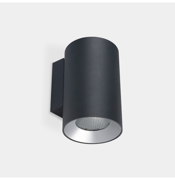 LedsC4 - Aplique IP66 Cosmos simple emisión ø110mm LED 25.4 blanco cálido 2700K ON-OFF gris urbano 1696lm