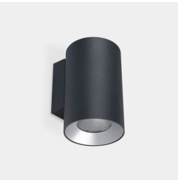 LedsC4 - Aplique IP66 Cosmos simple emisión ø110mm LED 25.4 blanco cálido 2700K ON-OFF gris urbano 1696lm