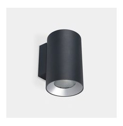 LedsC4 - Aplique IP66 Cosmos simple emisión ø110mm LED 25.4 blanco cálido 2700K ON-OFF gris urbano 1696lm