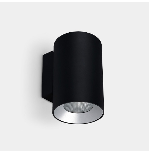 LedsC4 - Aplique IP66 Cosmos simple emisión ø110mm LED 25.4 blanco cálido 2700K ON-OFF negro 1696lm