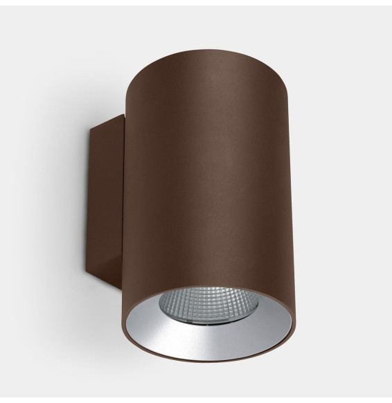 LedsC4 - Aplique IP66 Cosmos simple emisión ø144 LED 36 blanco cálido 2700K DALI-2 marrón 2890lm