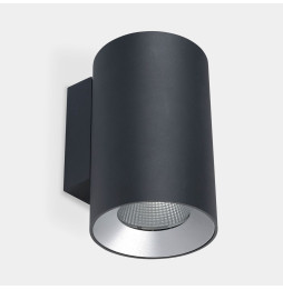 LedsC4 - Aplique IP66 Cosmos simple emisión ø144 LED 36 blanco cálido 2700K DALI-2 gris urbano 2890lm
