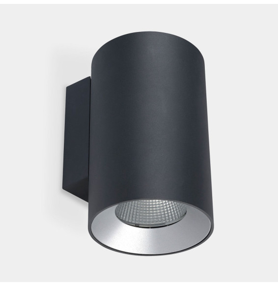 LedsC4 - Aplique IP66 Cosmos simple emisión ø144 LED 36 blanco cálido 2700K DALI-2 gris urbano 2890lm