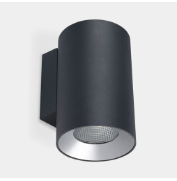 LedsC4 - Aplique IP66 Cosmos simple emisión ø144 LED 36 blanco cálido 2700K ON-OFF gris urbano 2890lm
