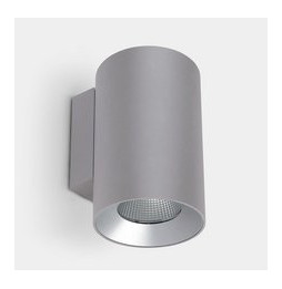LedsC4 - Aplique IP66 Cosmos simple emisión ø144 LED 36 blanco cálido 2700K ON-OFF gris 2890lm