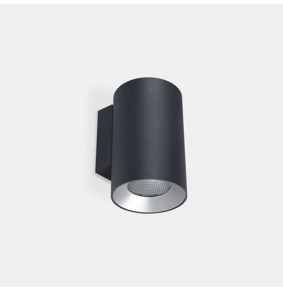 LedsC4 - Aplique IP66 Cosmos simple emisión ø85mm LED 12.7 blanco cálido 2700K ON-OFF gris urbano 972lm