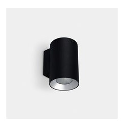 LedsC4 - Aplique IP66 Cosmos simple emisión ø85mm LED 12.7 blanco cálido 2700K ON-OFF negro 972lm