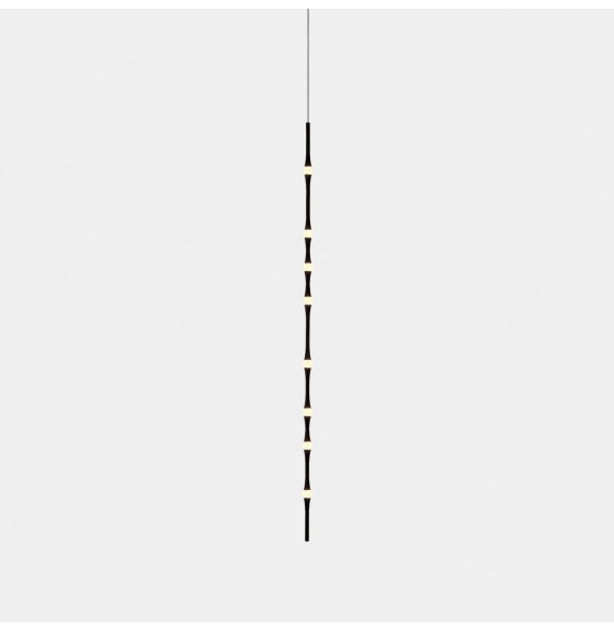 LedsC4 - Luminaria colgante Dew vertical 1700mm mini LED 21.1 blanco cálido 2700K DALI-2 PUSH 1-10V negro 1383lm
