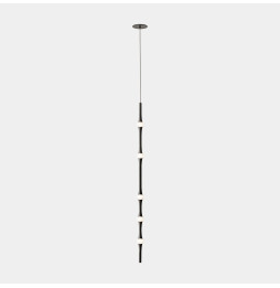 LedsC4 - Luminaria colgante Dew vertical 992mm empotrada LED 13 blanco cálido 2700K DALI-2 PUSH 1-10V negro 782lm